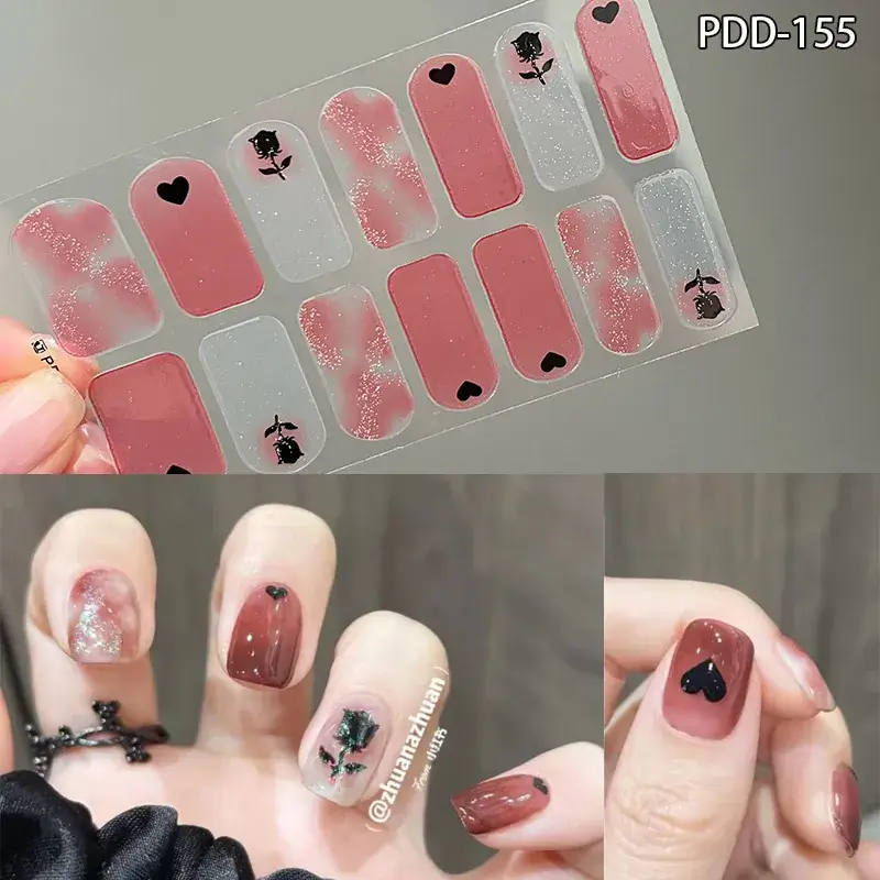 3D Waterproof Nail Sticker for Girls - Green & Butterfly Design - Image 47