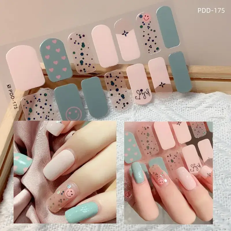 3D Waterproof Nail Sticker for Girls - Green & Butterfly Design - Image 59