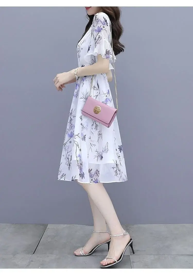 Women Printed Floral A-Line Dress 2023 Summer — feature 10
