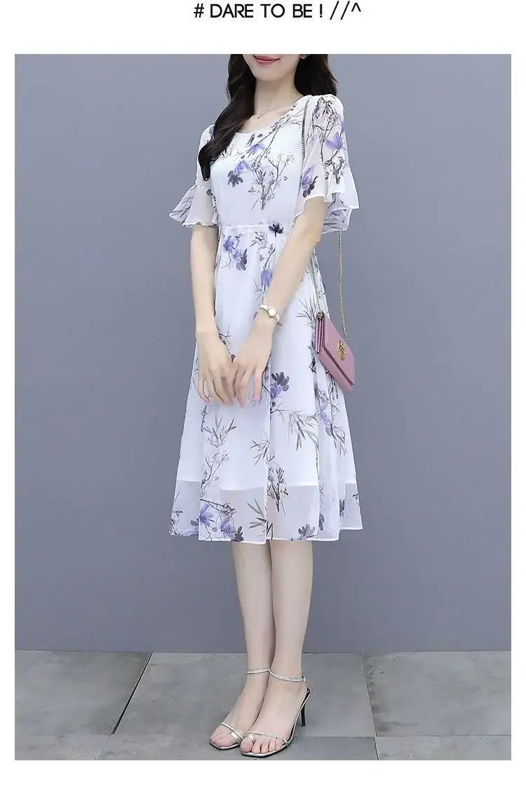 Women Printed Floral A-Line Dress 2023 Summer — feature 12