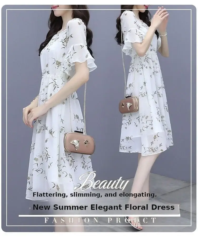 Women Printed Floral A-Line Dress 2023 Summer — feature 13