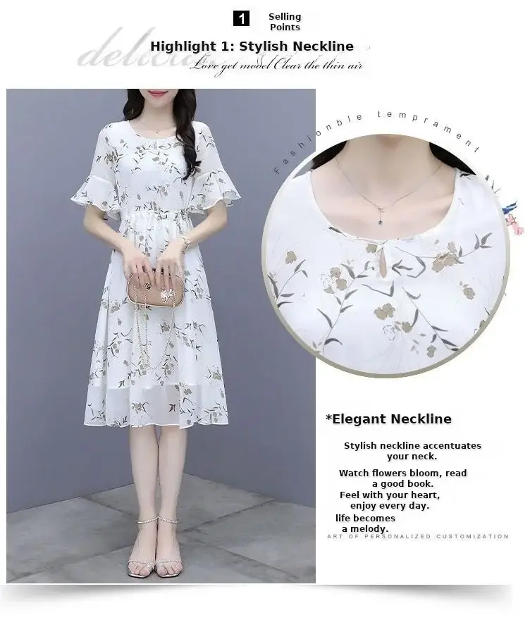 Women Printed Floral A-Line Dress 2023 Summer — feature 16