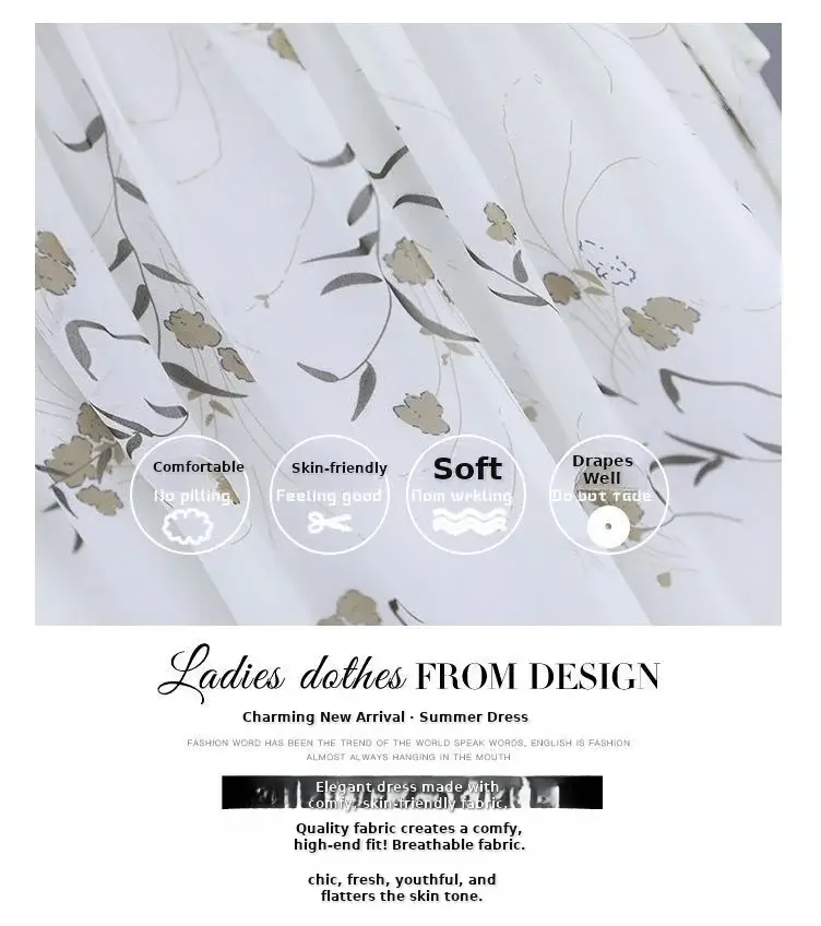 Women Printed Floral A-Line Dress 2023 Summer — feature 28