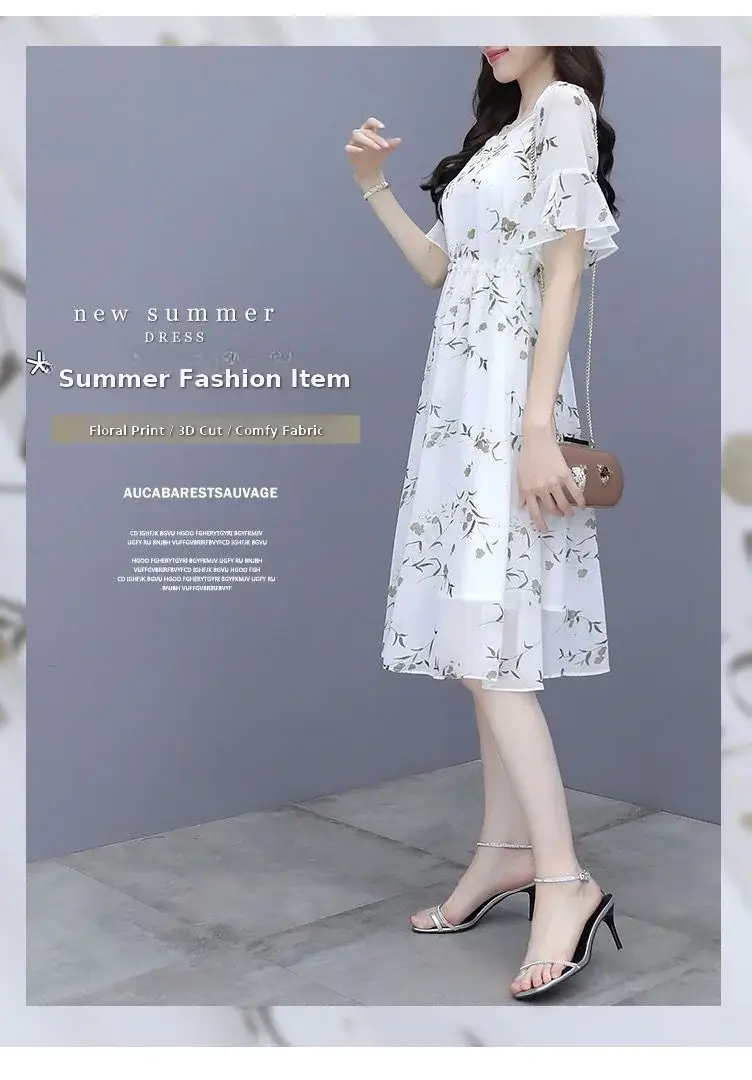 Women Printed Floral A-Line Dress 2023 Summer — feature 4