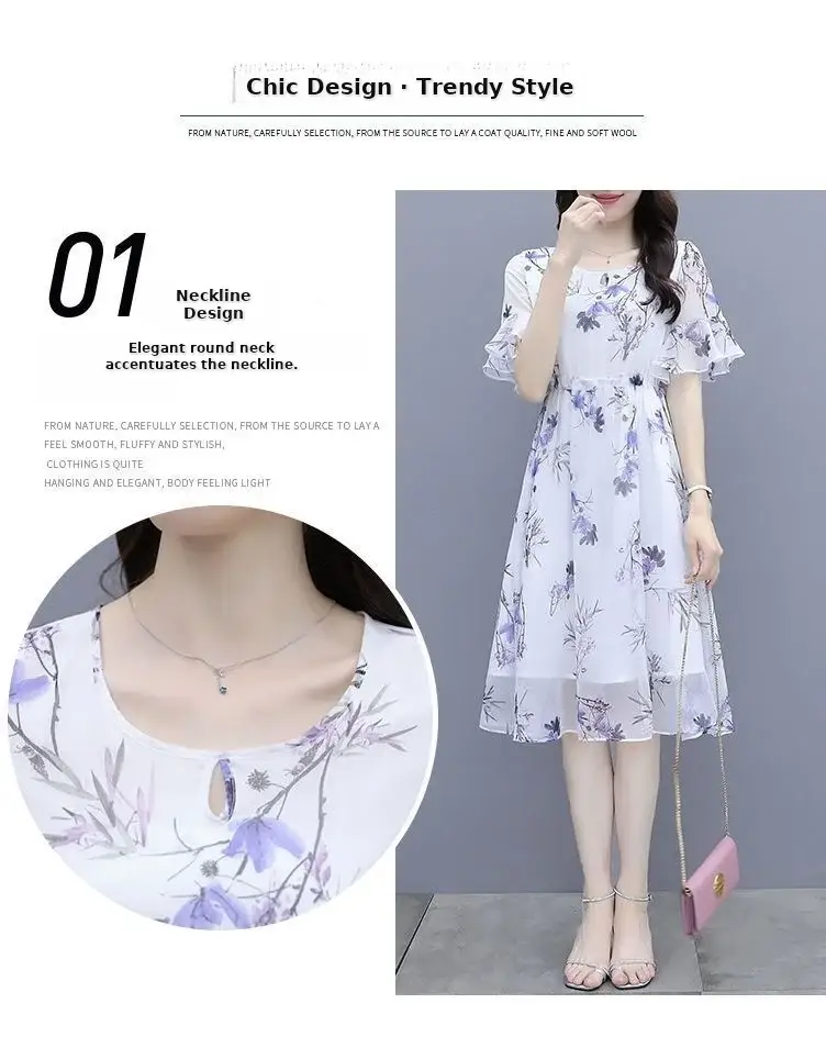 Women Printed Floral A-Line Dress 2023 Summer — feature 5