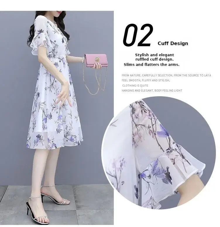 Women Printed Floral A-Line Dress 2023 Summer — feature 6