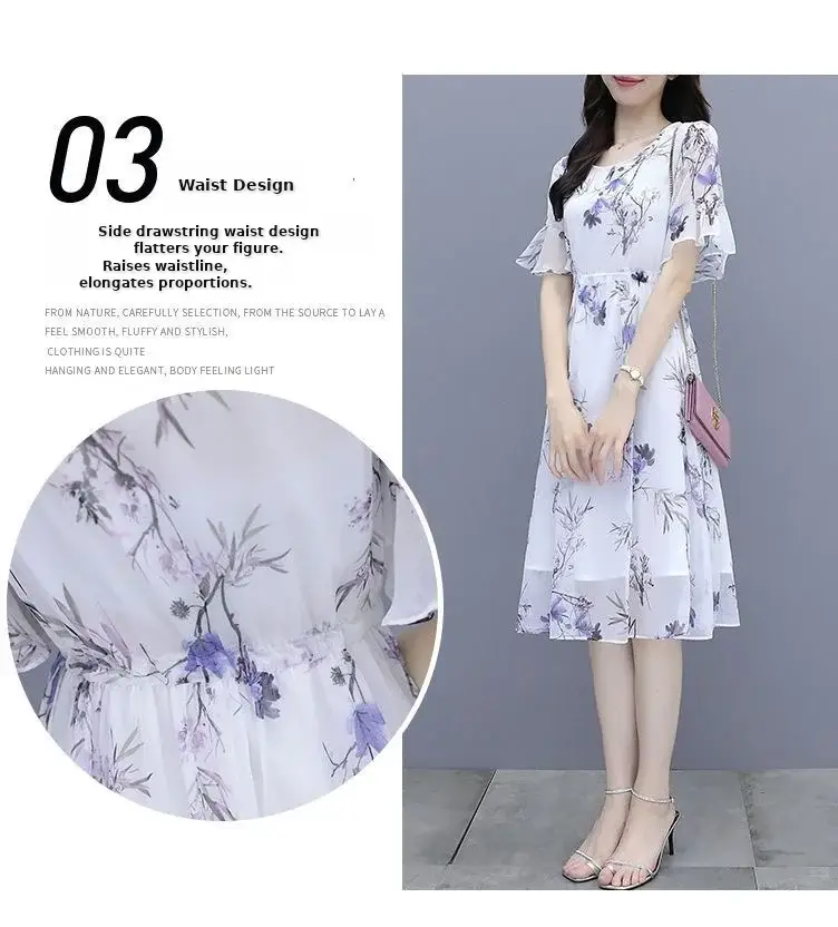 Women Printed Floral A-Line Dress 2023 Summer — feature 7