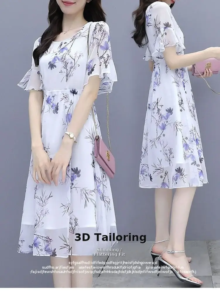 Women Printed Floral A-Line Dress 2023 Summer — feature 8