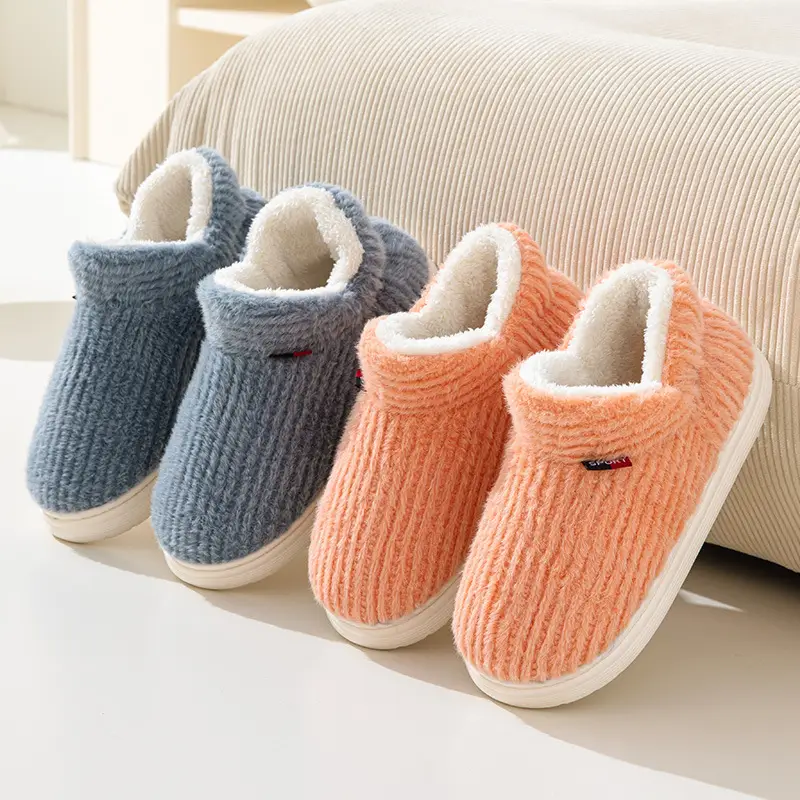 New Style Plush Cotton Slippers Women Winter Warm Non-Slip - Image 7