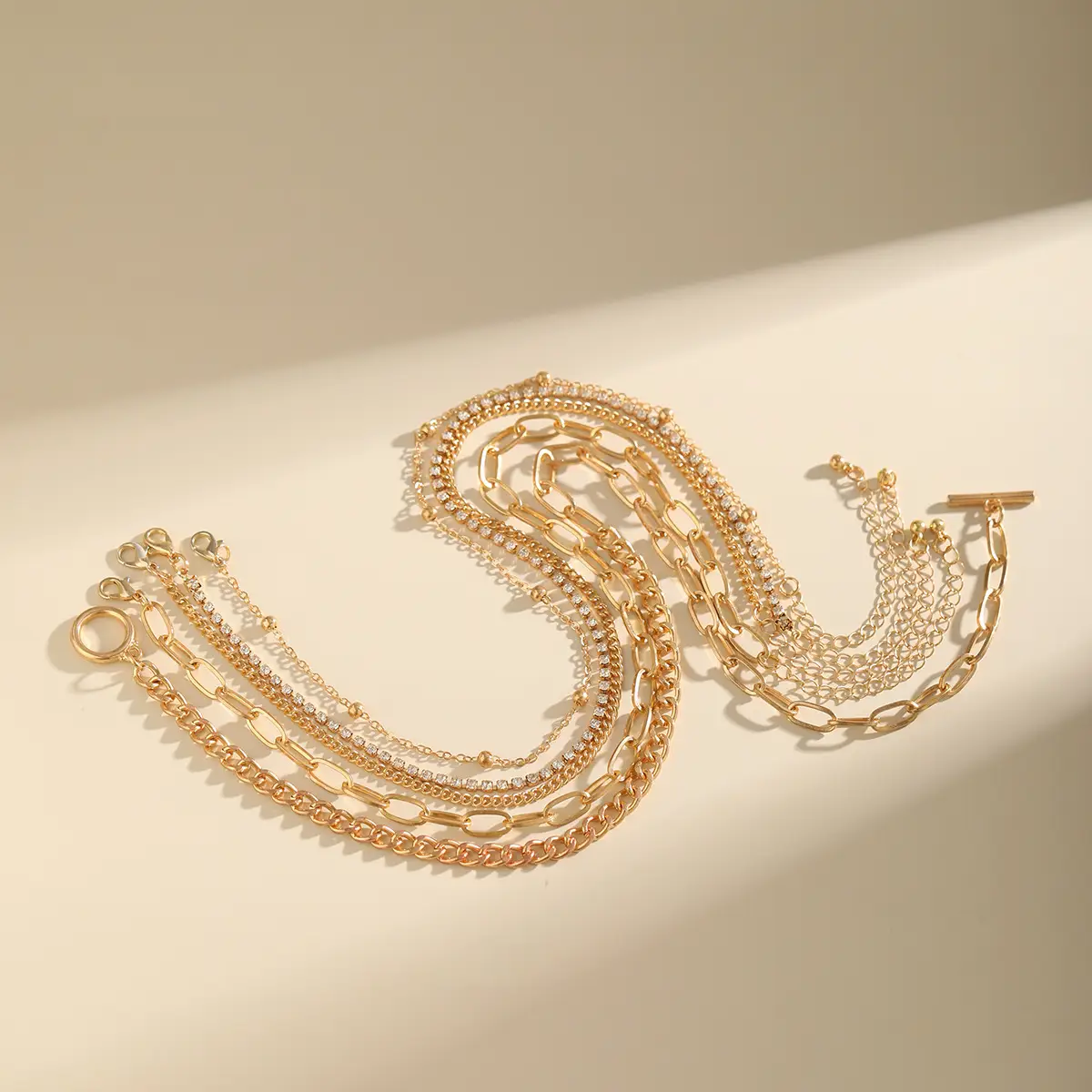 Multi Layer Geometric Bracelet for Women with Heart Pendant — feature 11