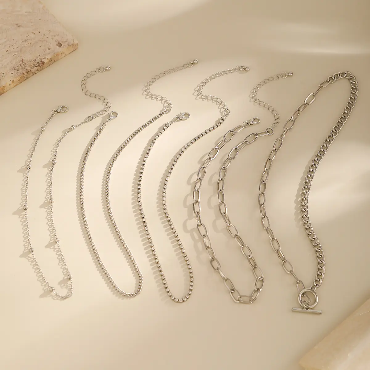 Multi Layer Geometric Bracelet for Women with Heart Pendant — feature 12