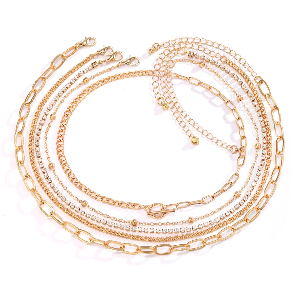 Multi Layer Geometric Bracelet for Women with Heart Pendant — feature 13