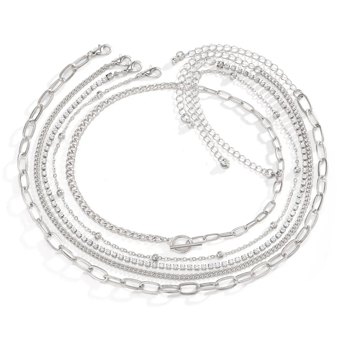 Multi Layer Geometric Bracelet for Women with Heart Pendant — feature 14