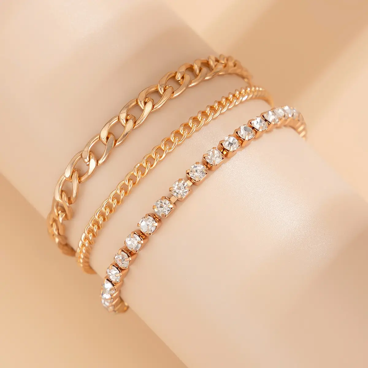 Multi Layer Geometric Bracelet for Women with Heart Pendant — feature 19