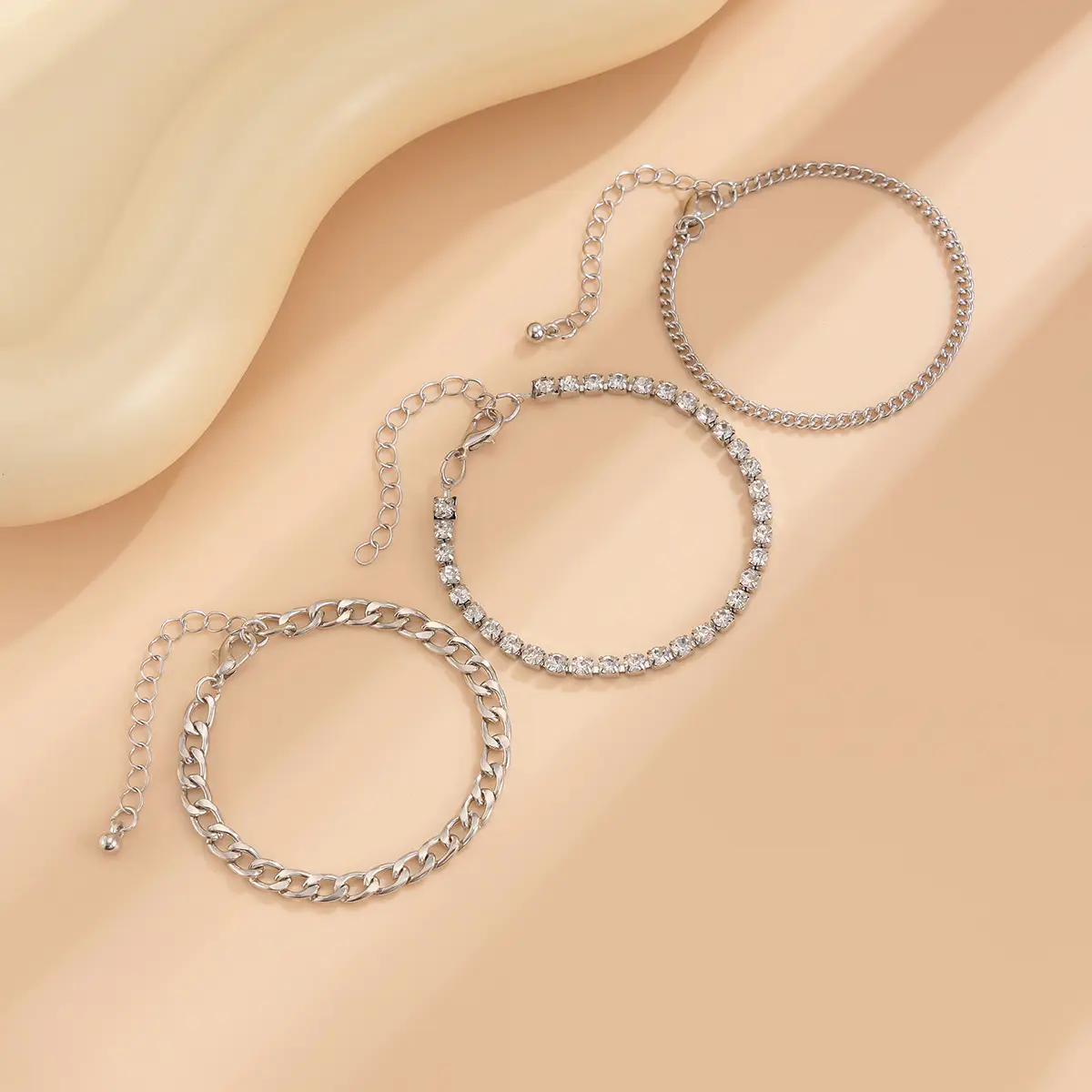 Multi Layer Geometric Bracelet for Women with Heart Pendant — feature 20