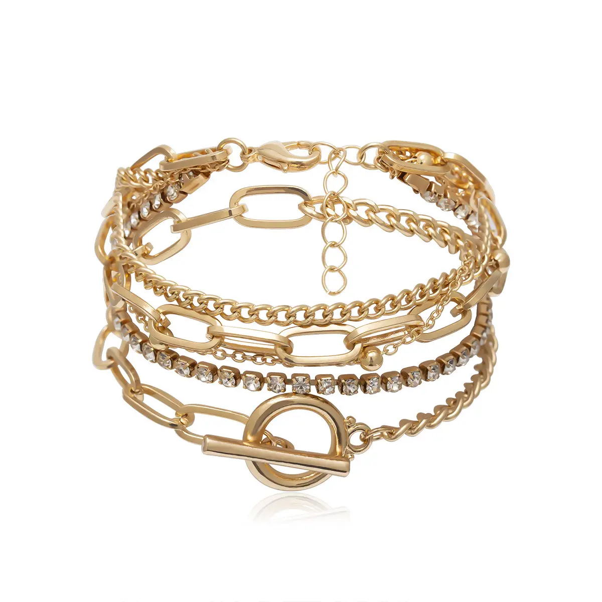 Multi Layer Geometric Bracelet for Women with Heart Pendant — feature 6