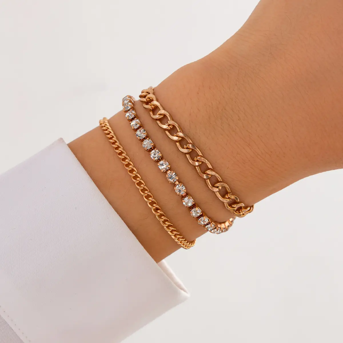 Multi Layer Geometric Bracelet for Women with Heart Pendant - Image 4
