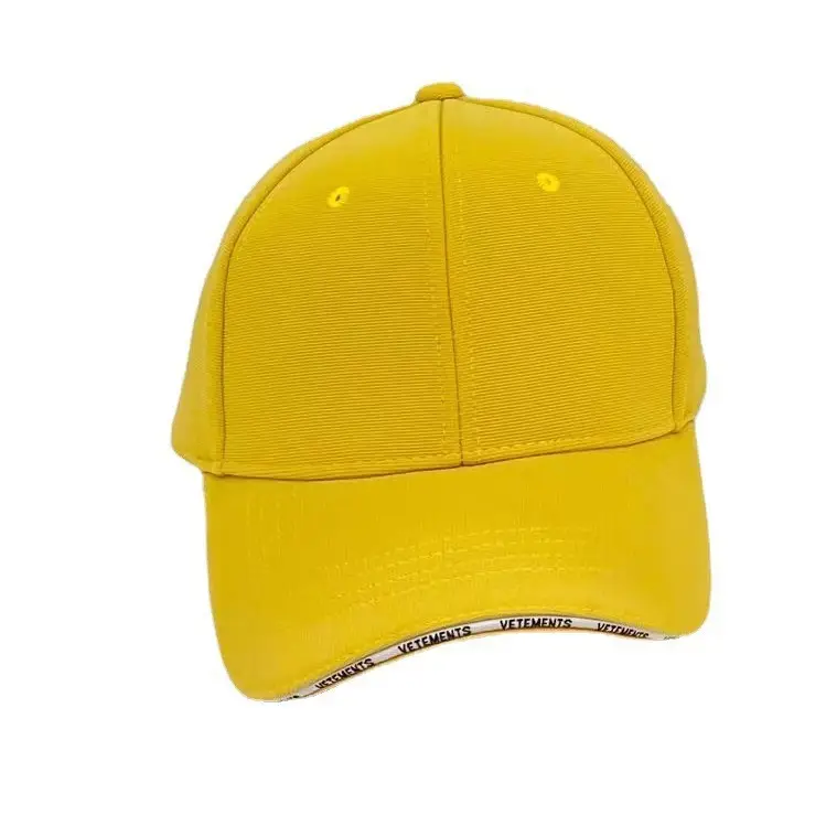 Men's Korean Style Hard Top Cap Yellow White Baseball Cap - Image 6