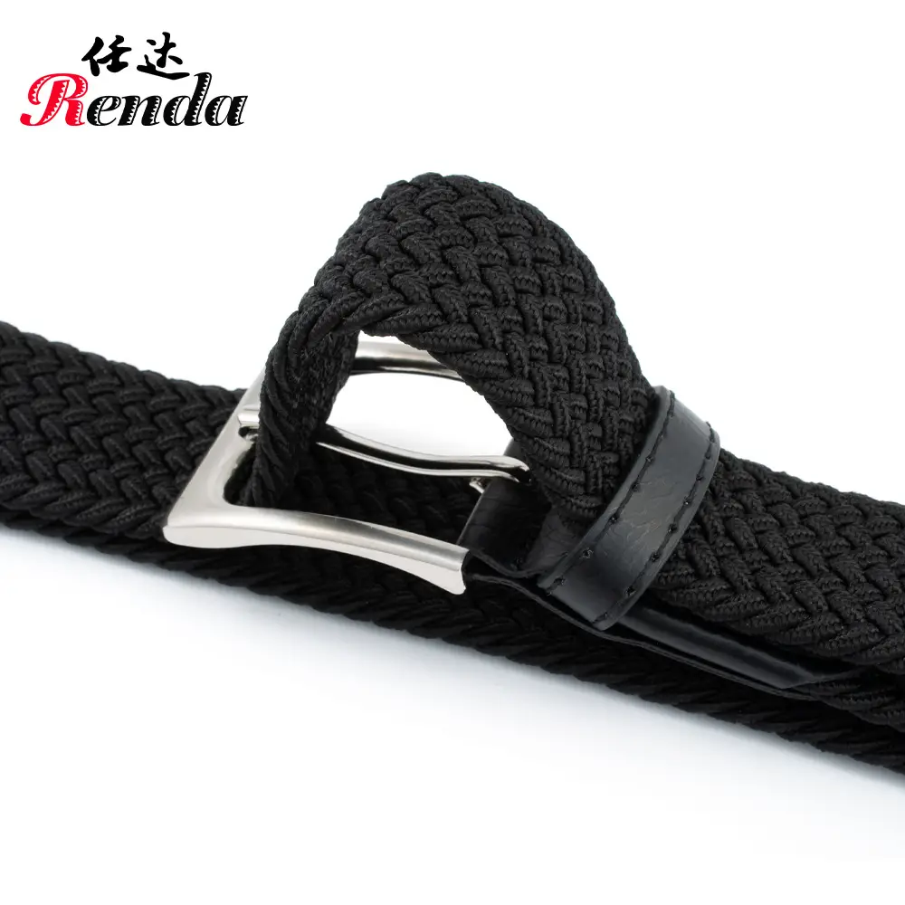 Brown Unisex Stretch Belt with Silver Buckle