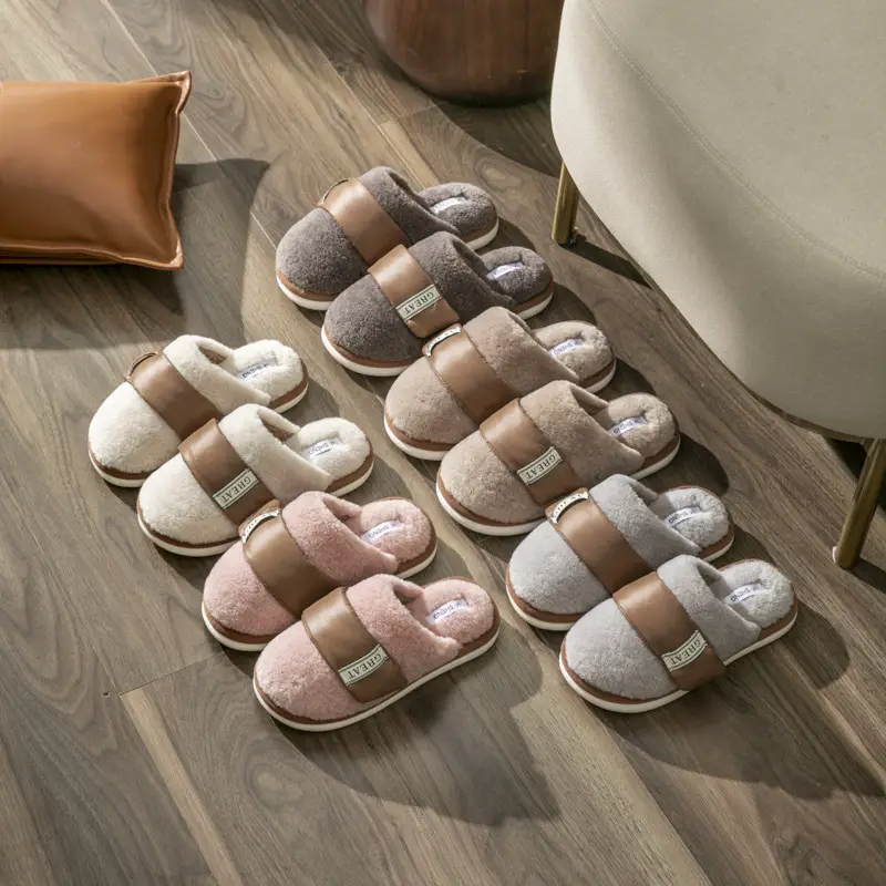 Winter Warm Cross-Border Cotton Slippers for Women Men