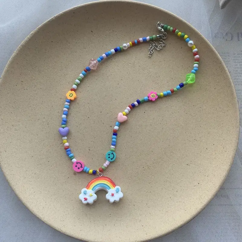 Cartoon Monster Rainbow Necklace for Women