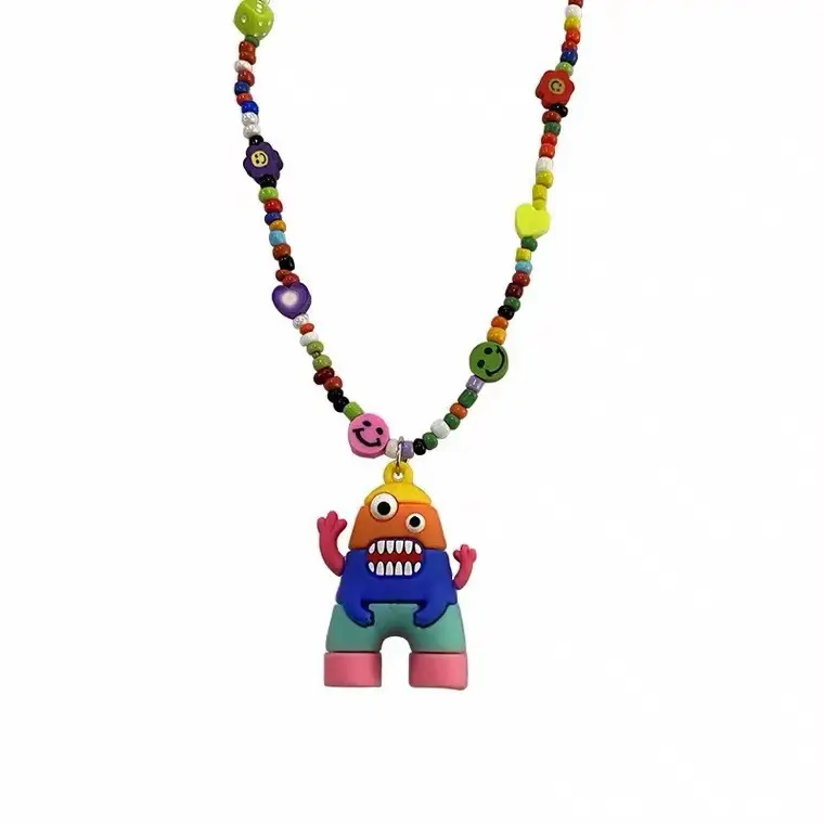 Cartoon Monster Rainbow Necklace for Women