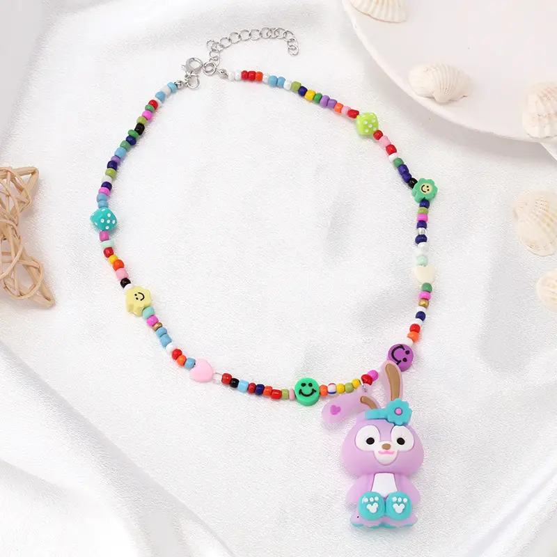 Cartoon Monster Rainbow Necklace for Women