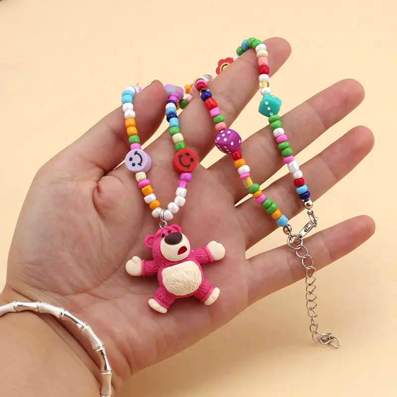 Cartoon Monster Rainbow Necklace for Women