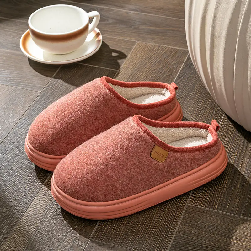 Cotton Slippers plus size Men's Winter Non-slip Thick-soled fleece-lined Warm Home fleece-lined Cotton Shoes for the Elderly for Winter Men - Image 7