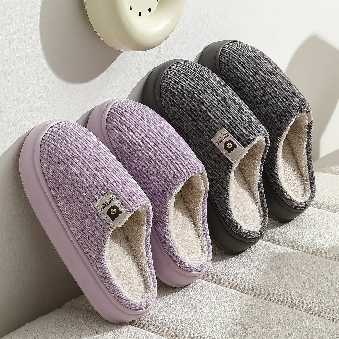 Cotton Slippers for Women, Winter Home Plush Warm Cotton Shoes, Men's Thick-Soled Non-Slip Cotton Slippers, Couple's Home Slippers Wholesale - Image 9