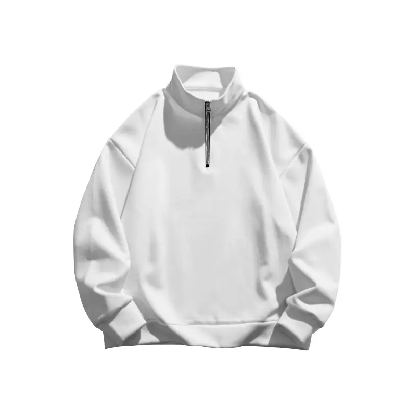 Men Fleece Warm Collar Sweatshirt Maroon Full Zip — feature 22