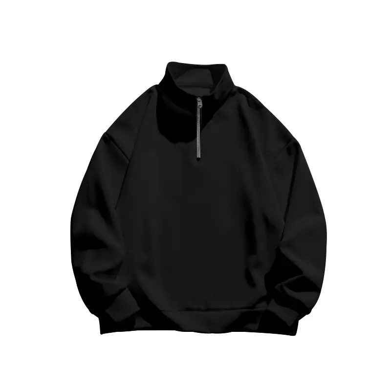 Men Fleece Warm Collar Sweatshirt Maroon Full Zip — feature 27