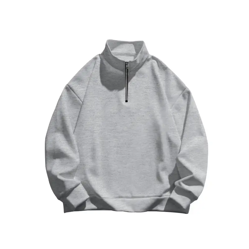 Men Fleece Warm Collar Sweatshirt Maroon Full Zip — feature 42