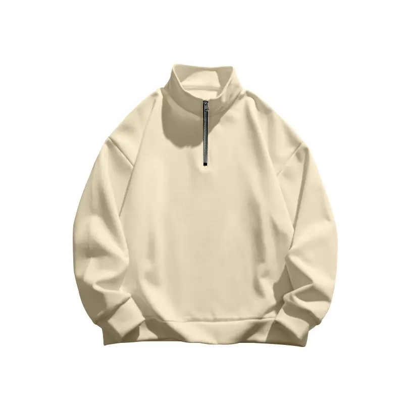 Men Fleece Warm Collar Sweatshirt Maroon Full Zip — feature 57