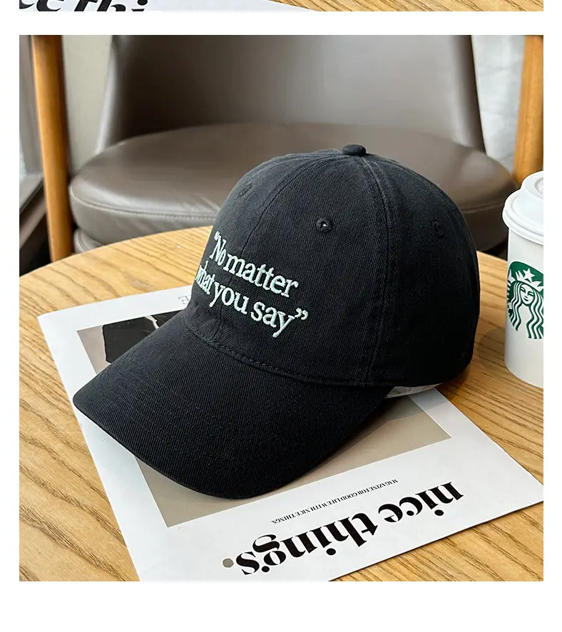 Xin Hat Wide Brim English Embroidered Baseball Cap — feature 15