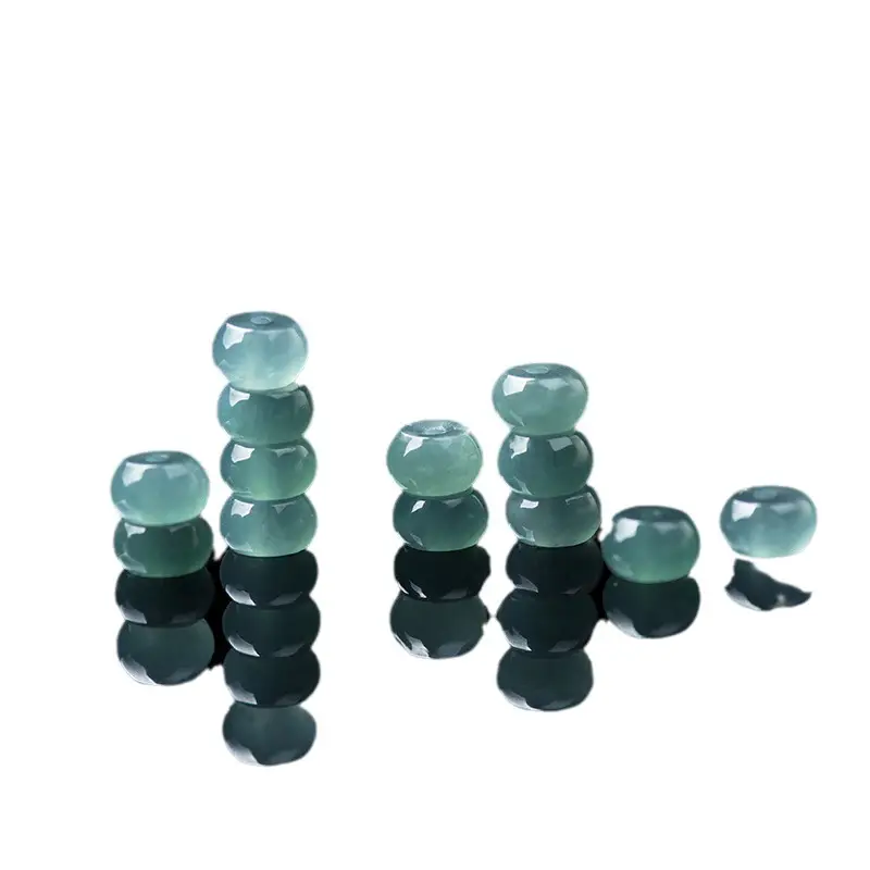 Natural Jade Ice Blue Water Abacus Beads Bracelet Necklace - Image 4