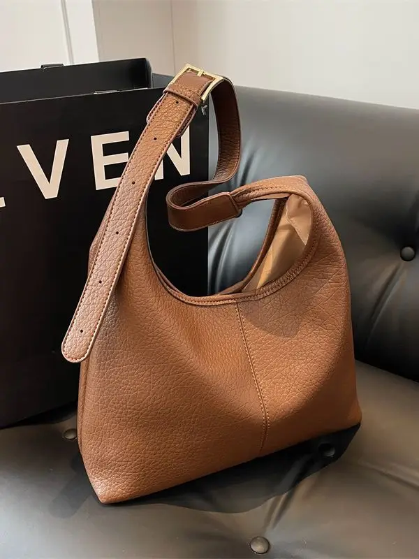 Women Retro Black Shoulder Bag 2023 Winter Textured - Image 6