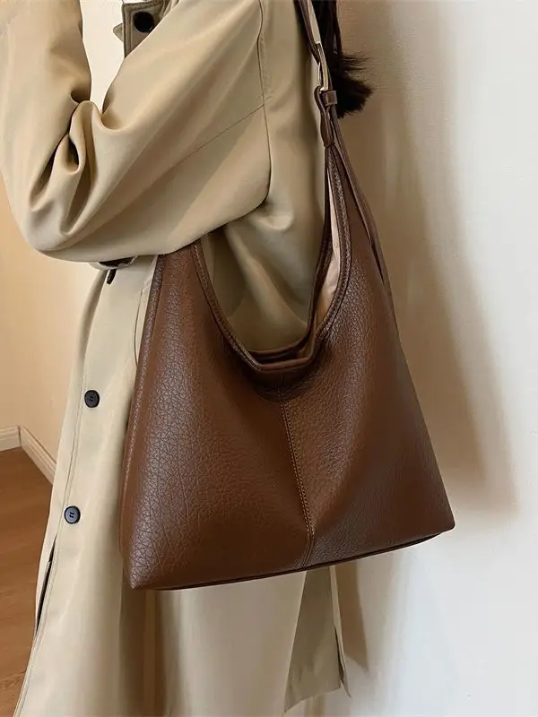 Women Retro Black Shoulder Bag 2023 Winter Textured - Image 9