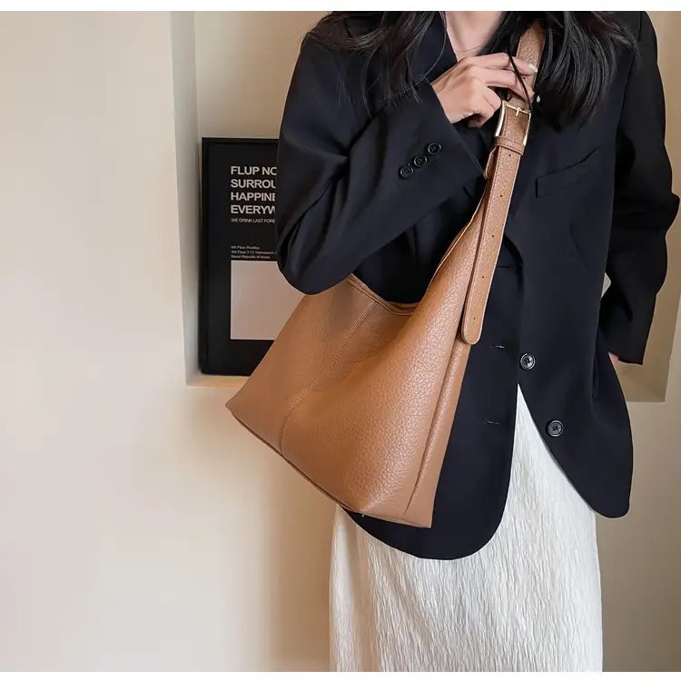 Women Retro Black Shoulder Bag 2023 Winter Textured — feature 20