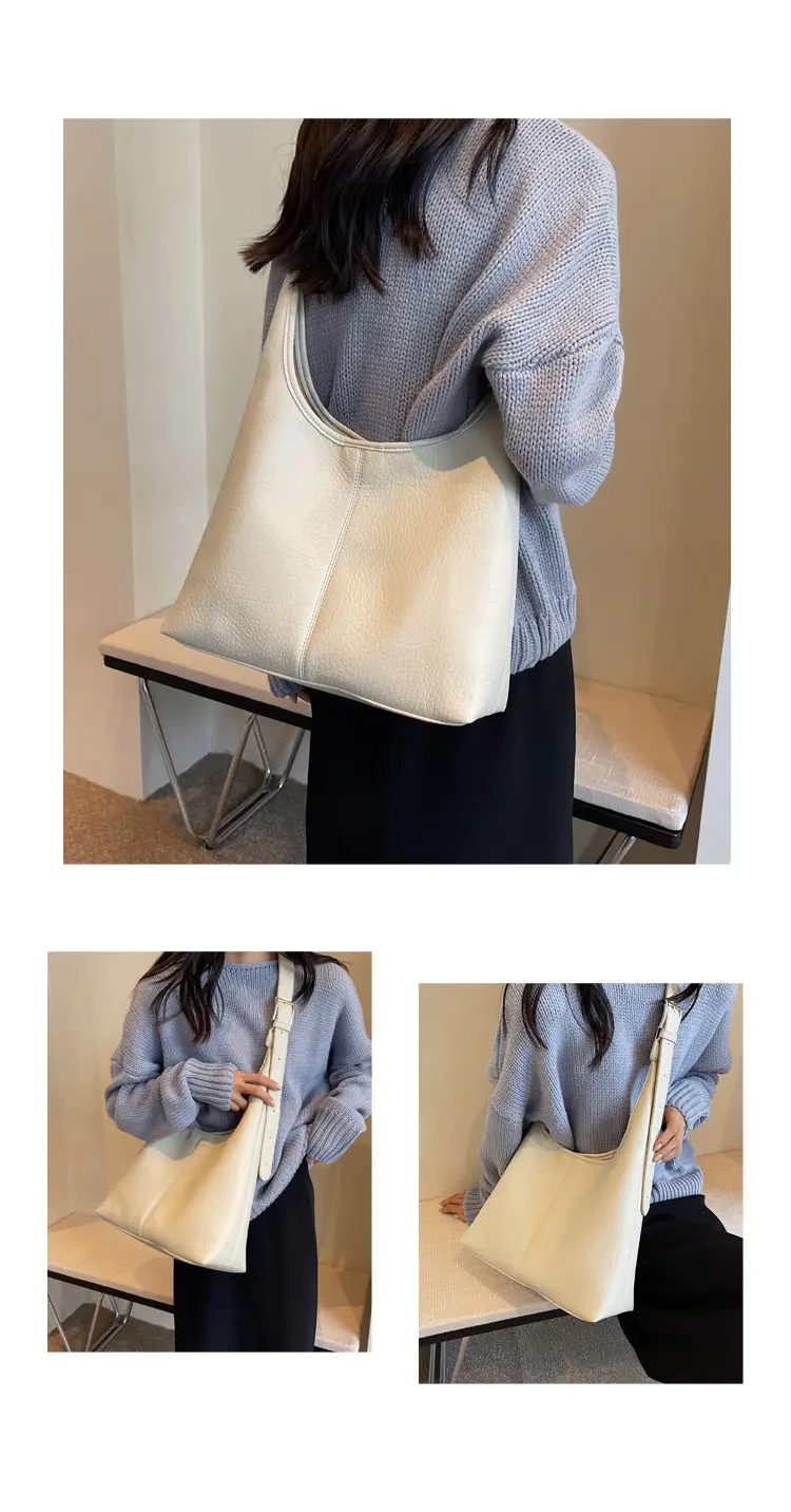 Women Retro Black Shoulder Bag 2023 Winter Textured — feature 23