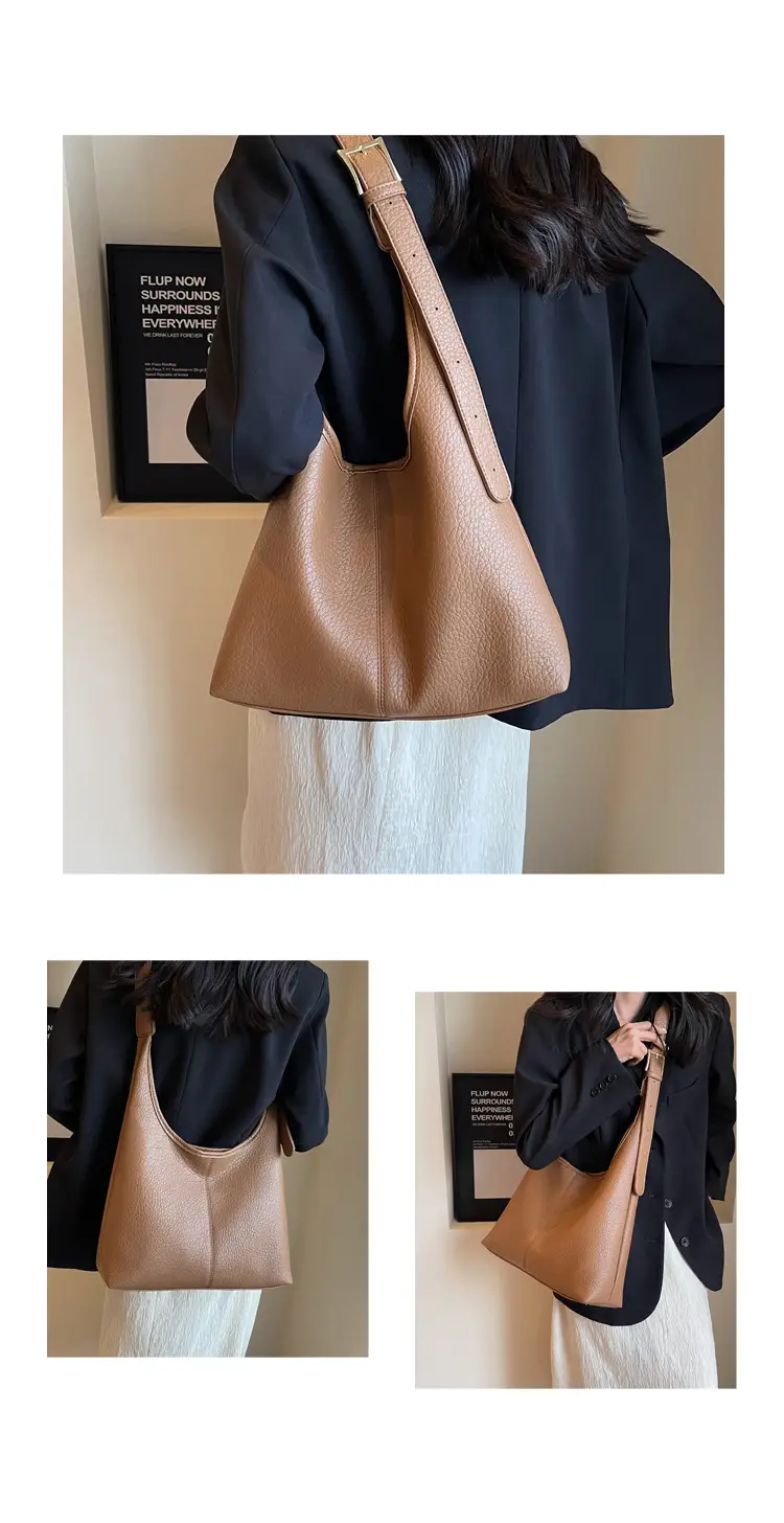 Women Retro Black Shoulder Bag 2023 Winter Textured — feature 27