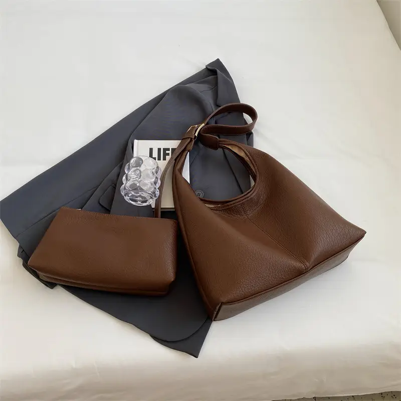 Women Retro Black Shoulder Bag 2023 Winter Textured - Image 2