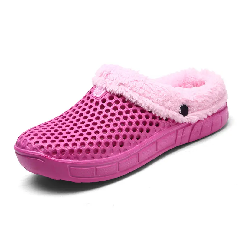 Couple's Women's Men's Cave Shoes Cotton-padded fleece-lined Autumn and Winter Warm Garden Shoes Breathable and Unstuffy