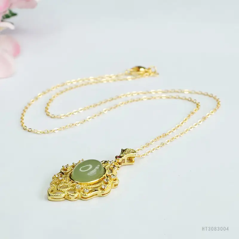 Natural Hetian Jade Clear Water Pendant Necklace - Image 5