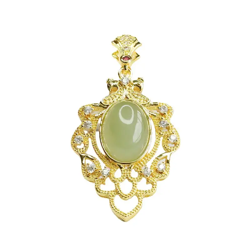 Natural Hetian Jade Clear Water Pendant Necklace - Image 6