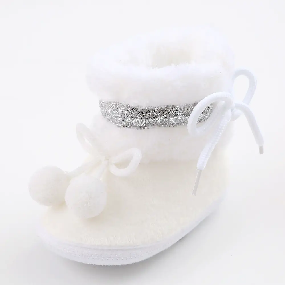 Red Fleece Baby Slippers 0-1 Year Old Winter Boots — feature 11