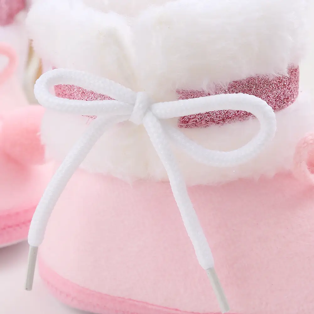 Red Fleece Baby Slippers 0-1 Year Old Winter Boots — feature 14