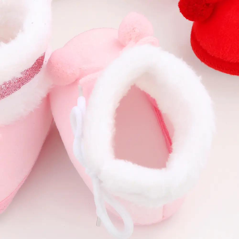 Red Fleece Baby Slippers 0-1 Year Old Winter Boots — feature 17