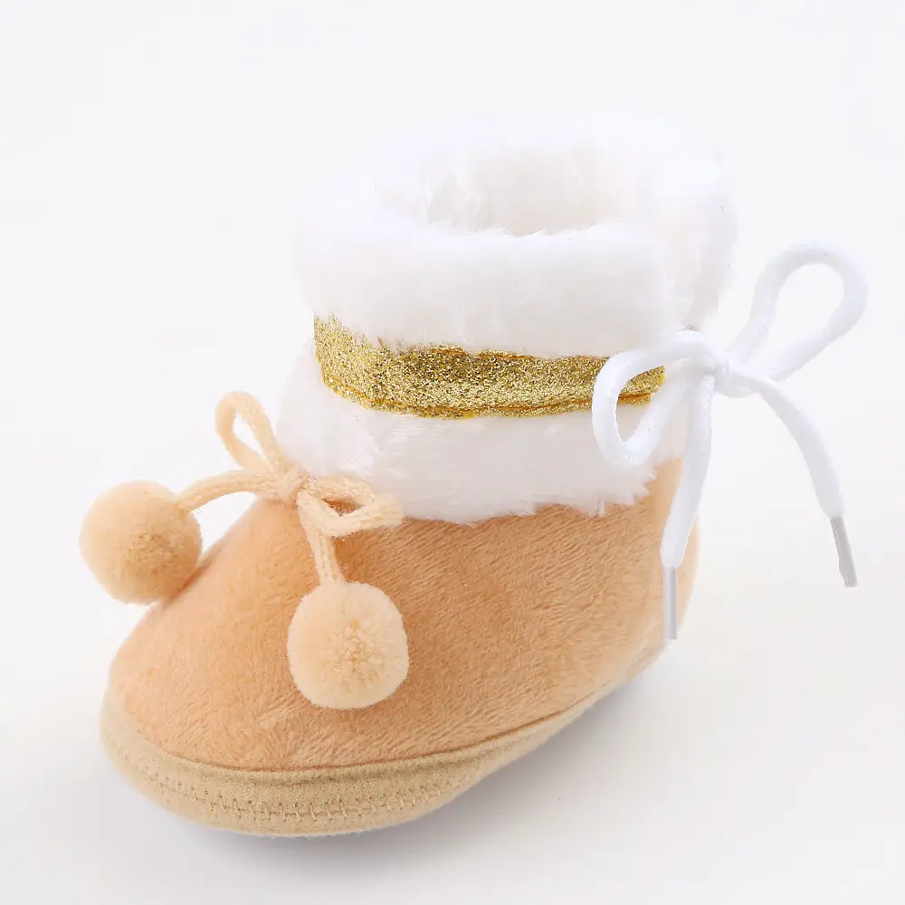 Red Fleece Baby Slippers 0-1 Year Old Winter Boots — feature 9