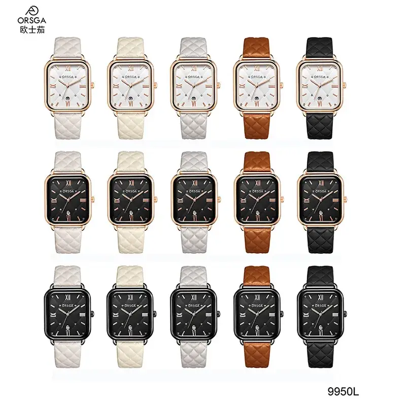 ORSGA Women's Quartz Watch White Leather Band Rose Gold - Image 23